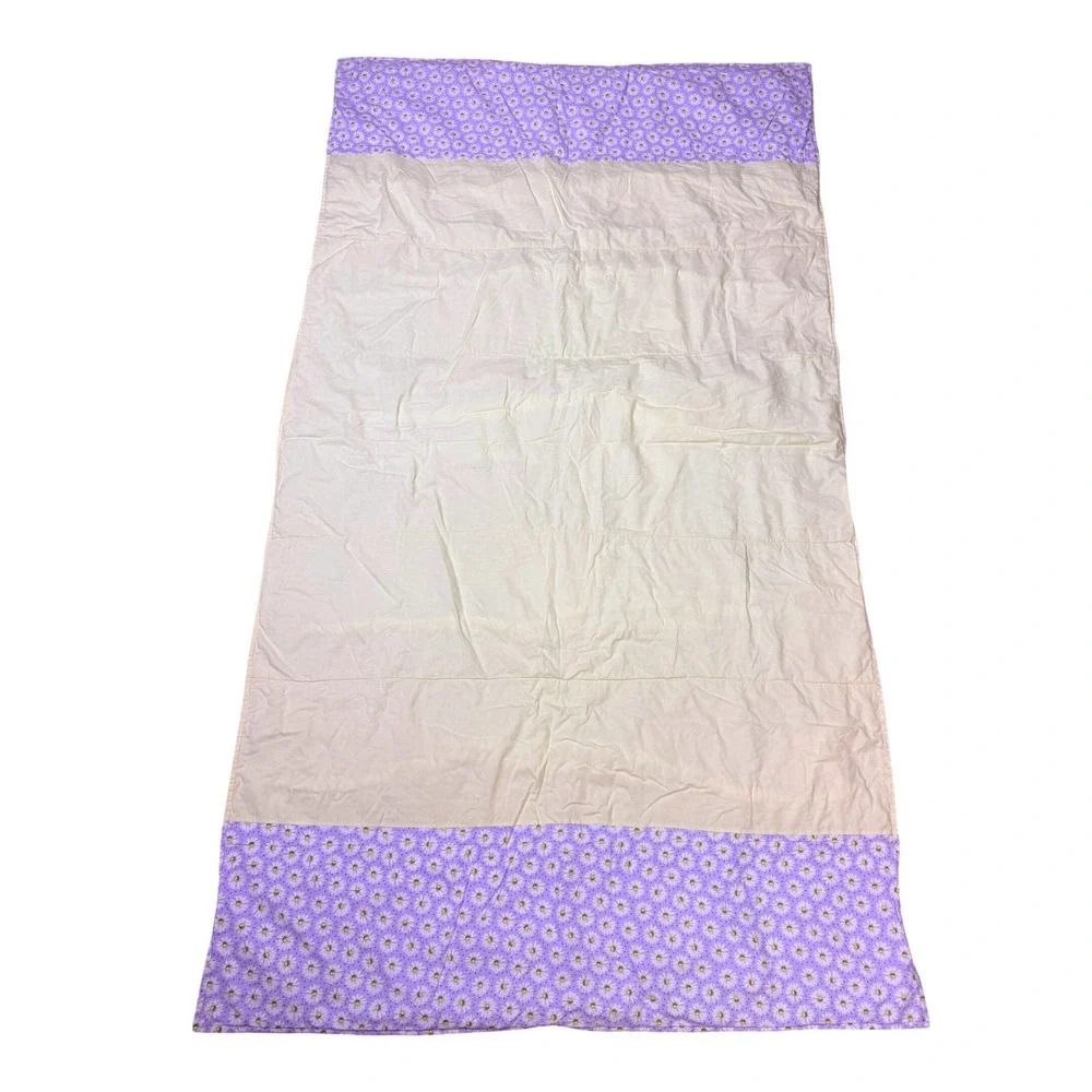 Handmade Purple Daisy Floral Quilted Blanket Throw 41x70 Cottagecore Farmhouse